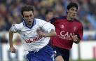 Juanele, en su etapa en el Real Zaragoza, en un partido en la Romareda contra Osasuna