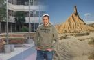 DEL CENTRO DE TUDELA..., A LAS BARDENAS El fotomontaje que ilustra estas líneas muestra lo que un plató virtual puede ofrecer. En la imagen aparece su promotor, Alfredo Orduña, posando en la plaza Sancho El Fuerte de Tudela, mientras que si solo me mira a la parte derecha de la foto puede parecer que se encuentra en Bardenas.