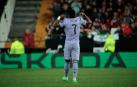 El delantero brasileño del Real Madrid Vinicius Jr. celebra el segundo gol marcado ante el Valencia