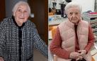 Carmen Velázquez (izquierda)101 años, se desplaza con su andador por los pasillos de la residencia. A la derecha, Blanca Sardina tras su sesión de peluquería y manicura de los jueves