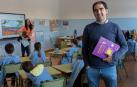 Francisco Palmero, delegado de Enseñanza, en el colegio diocesano Mater Dei de Ayegui