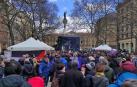 Fotos del evento '2 horas por Palestina', en el paseo Sarasate de Pamplona, para recaudar fondos para organizaciones palestinas.