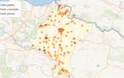 Mapa de Navarra con todos los centros educativos