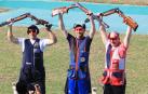 Iñaki Olóriz (izda.) en el podio tras lograr la medalla de plata./