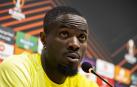 El defensa del Villarreal, Eric Bailly, durante la rueda de prensa previa al choque de vuelta de Europa League contra el Marsella./