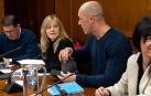 La edil de Hacienda, Cristina Pérez, con otros concejales del grupo regionalista en el pleno de ayer