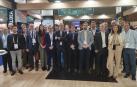 El consejero Irujo junto a representantes del sector eólico navarro durante el WindEurope