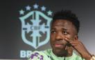 Vinícius Jr, en la rueda de prensa que ofreció previa al partido ante España