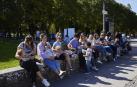 Un grupo de madres amamanta a sus hijos e hijas en Antoniutti en un fiesta de Amagintza en octubre de 2022./