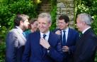 El presidente de la Xunta de Galicia, Alfonso Rueda, durante el acto de su toma de posesión, en el parque de San Domingos de Bonaval,en Santiago de Compostela