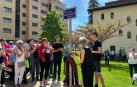 Inauguración de la plaza Patxi Buldain en Huarte