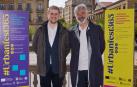 El concejal especial de Promoción Económica y Proyección Europea del Ayuntamiento de Pamplona, Koldo Martínez, (dcha.) y el director del área, Carlos Andrés