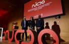 Ramón Urdiain, Rebeca Esnaola y José Luis Arasti, en la presentación del impacto de NICDO