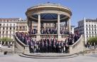 Fotos de los gaiteros que han participado este sábado en los actos con motivo del primer centenario del Gran concurso de dulzaineros de Navarra.