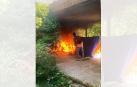 Incendio en un asentamiento de personas sin hogar en Pamplona