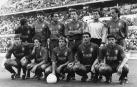 La alineación más repetida de la historia: Arriba, de izquierda a derecha, Javier Castañeda, Iñaki Ibáñez, José Luis Salcedo ‘Pepín’, Fermín de Luis, Roberto Santamaría y Ángel Martín González. Abajo, Jan Urban, José Antonio Martín Domínguez, Miguel Sola, Miguel Merino y José Ángel ‘Cuco’ Ciganda. Era la temporada 1989-90.