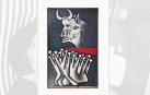 Boceto del cartel que presentó Agustín Ibarrola para los Sanfermines de 1974 que finalmente fue censurado