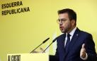 Pere Aragonès, en su comparecencia ante los medios este lunes