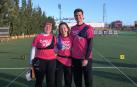 El equipo de la UPNA que participó en el Campeonato de España Universitario de Tiro con Arco. De izq. a dcha.: Jone Gaztelu, Iranzu Martínez y Jorge Dabán (plata)