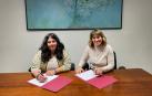 De izquierda a derecha: la presidenta de la Red Navarra de Lucha contra la Pobreza, Andrea Corera, y la directora general de Protección Social y Cooperación al Desarrollo, Inés Jiménez