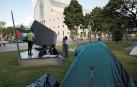 Acampada a favor de Palestina en el campus de la UPNA en Pamplona