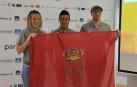 De izda. a dcha., los deportistas paralímpicos navarros Izaskun Osés, Eduardo Santas e Iván Salguero, que están en la preselección para participar en París 2024