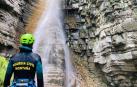Imagen de un rescate anterior de la Guardia Civil en el barranco de Sía, en Huesca
