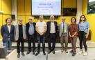 Desde la izda.: Juan Mari Sánchez Prieto (director del Instituto I-Communitas de la UPNA), Gabriel Rubio (IES Navarro Villoslada), Alfredo Asiáin (catedrático Educación de la UPNA), Alberto Urrutia (Servicio de Inspección Educativa del departamento de Educación), Gregorio Luri (filósofo y pedagogo), Aitzol Lasa (matemático y experto en Didáctica de la Matemática en la UPNA), María Napal (profesora de la UPNA y experta en Didáctica de las Ciencias Experimentales) e Izaskun Jorajuria (profesora de Física y Química en el IES Iturrama)
