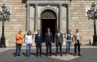 Los candidatos (de izq. a drch): Carlos Carrizosa (Ciudadanos); Laia Estrada (CUP); Pere Aragonès (ERC); Salvador Illa (PSC); Ignacio Garriga (Vox); Jessica Albiach (Comuns Sumar); y Alejandro Fernández (PPC).