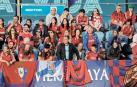 Aficionados de Osasuna en las gradas de la Ciudad Deportiva Dani Jarque