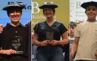 De izquierda a derecha: Leire Retegi Fernández, Izar Imbuluzqueta Arroabarren y Jon Laínez Vicente