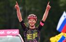 El alemán Georg Steinhauser celebra la victoria en la etapa del Giro de este miércoles, 22 de mayo