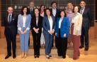 : En primera fila, de izquierda a derecha, Javier Ortega, Paloma Grau, Purificación Pujol, Beatriz Lara, Ana Buitrago y Carla Díaz Álvarez de Toledo. Detrás, Baldomero Navalón, Beatriz Corredor, Luis Carvajal, María-Helena Antolín y Senén Ferreiro, en el campus de la Universidad de Navarra en Madrid