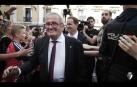 Imágenes del paso del técnico por el club navarro se han emitido a través de los videomarcadores de El Sadar