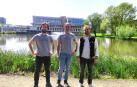 De izq. a dcha.: Iosu Rodríguez, Asier Urío y Javier Fumanal, en la Universidad de Essex (Inglaterra)