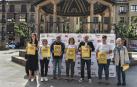 Representantes municipales y de Ascota presentaron ayer la iniciativa en la plaza de Navarra