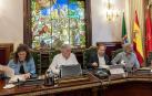La concejala Bueno y el alcalde Asiron (EH Bildu), con el secretario y Koldo Martínez (Geroa Bai)