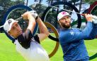 Montaje de la RFEG con David Puig (izda) y Jon Rahm para los Juegos Olímpicos de París
