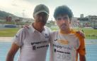 El entrenador Ignacio Santamaría junto con Estanis Ruiz este martes en Bilbao
