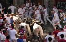 Fotos del cuarto encierro de San Fermín 2024 en Pamplona, este miércoles 10 de julio.