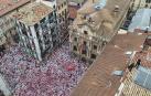 Vista del chupinazo desde uno de los drones de Policía Foral