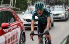 Ibai Azanza (Finisher) entra en la meta de Ochagavía durante la Vuelta Ciclista a Navarra en junio de 2023