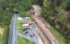 A la derecha de la panorámica, detalle de la obra desarrollada en la boca norte del túnel de Belate