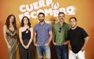 Los actores María Hervás, Dani Rovira, Cassandra Ciangherotti, Ernesto Sevilla y El Langui, durante la presentación de la película 'Cuerpo escombro'