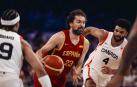 Sergio Llull, en una acción del partido ante Canadá