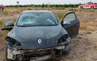 Imagen del vehículo accidentado en Cadreita (NA134), con un menor de 5 años trasladado