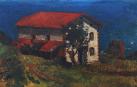 Obra titulada Caserío vasco, conservada en una colección particular de Pamplona
