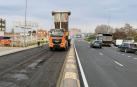 Trabajos de asfaltado en una carretera navarra