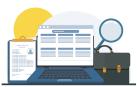 Ilustración de búsqueda 'on line' de empleo