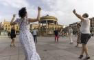 La Plaza del Castillo acoge esta tarde una nueva sesión de los bailables de txistu y gaita.